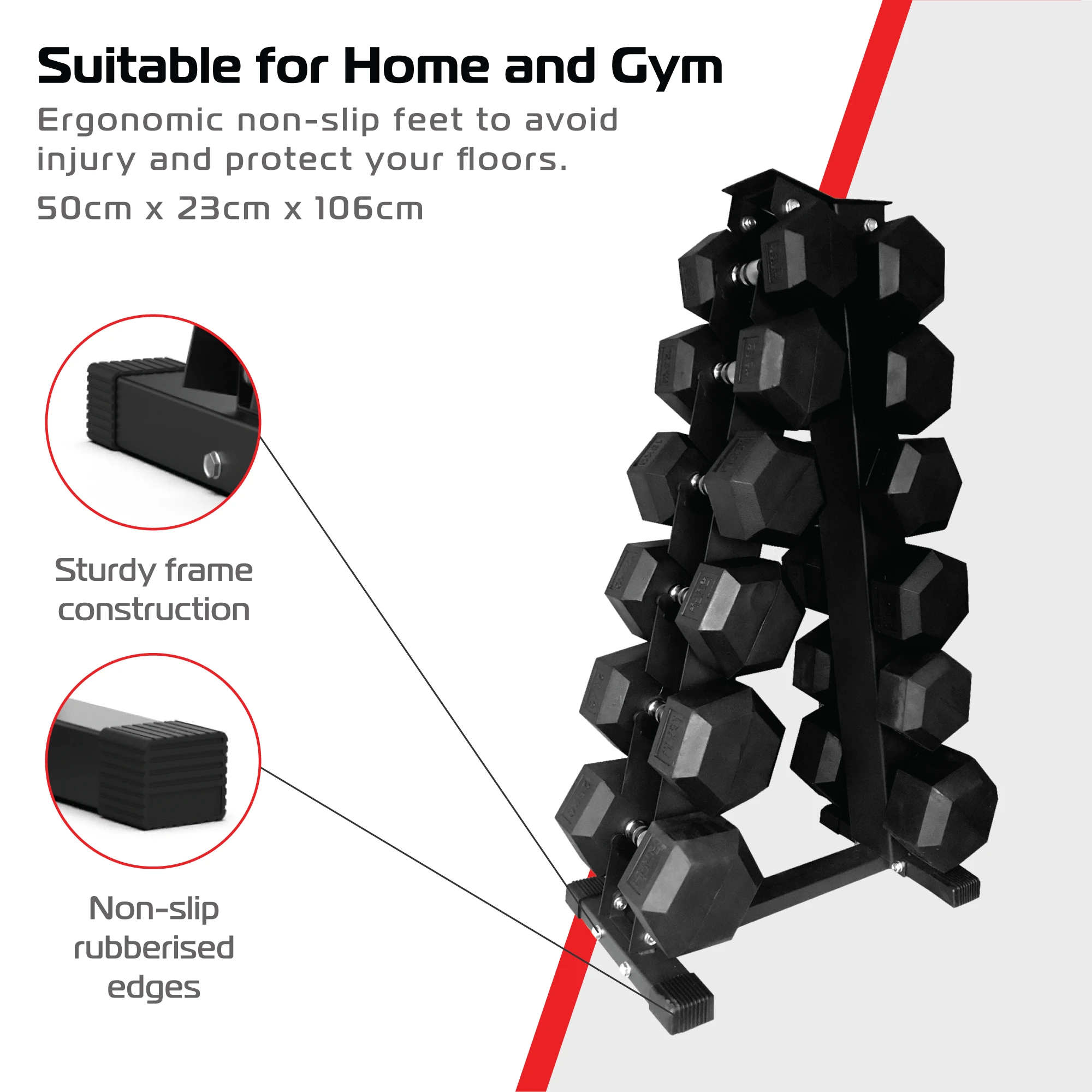 Monster Shop Dumbbell Weight 6 Tier Rack -