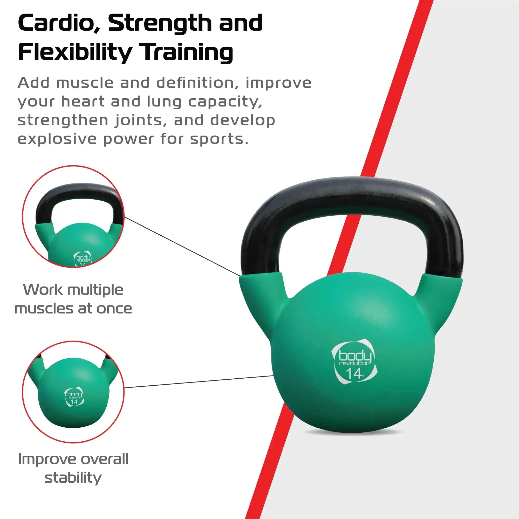 Monster Shop Body Revolution 14kg Neoprene Kettlebells -