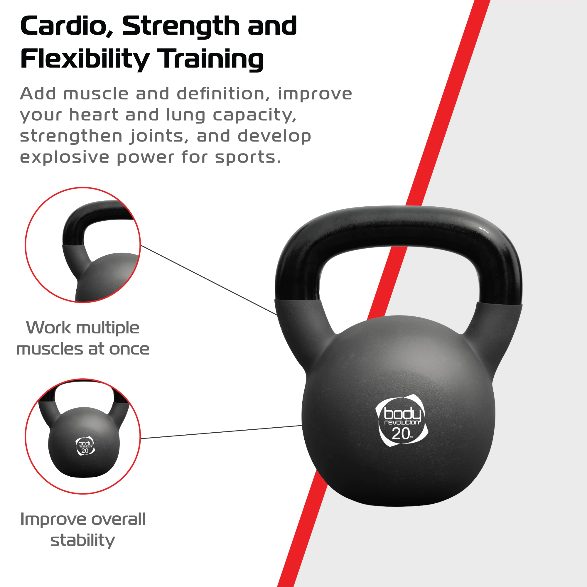 Monster Shop Body Revolution 20kg Neoprene Kettlebells -