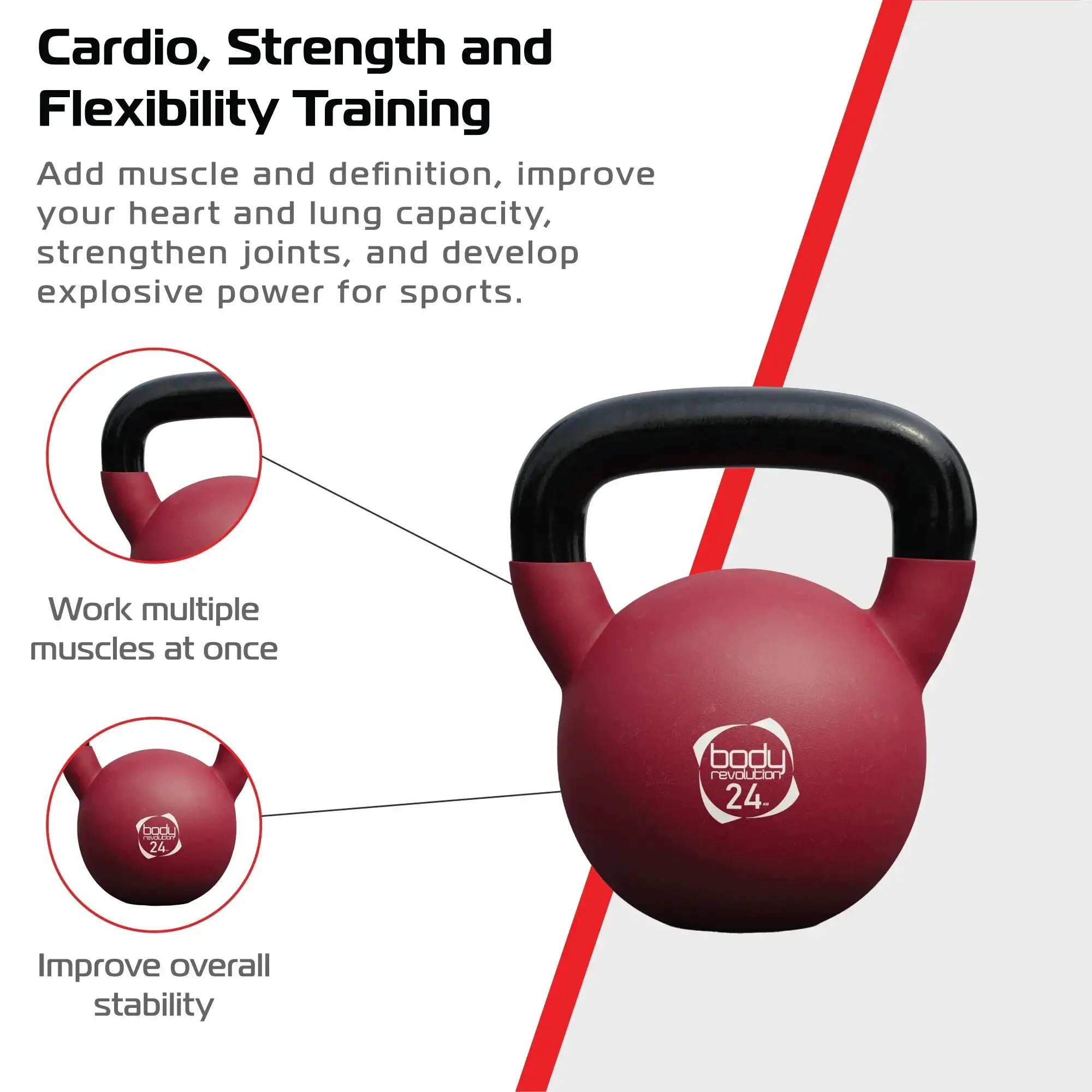 Monster Shop Body Revolution 24kg Neoprene Kettlebells -