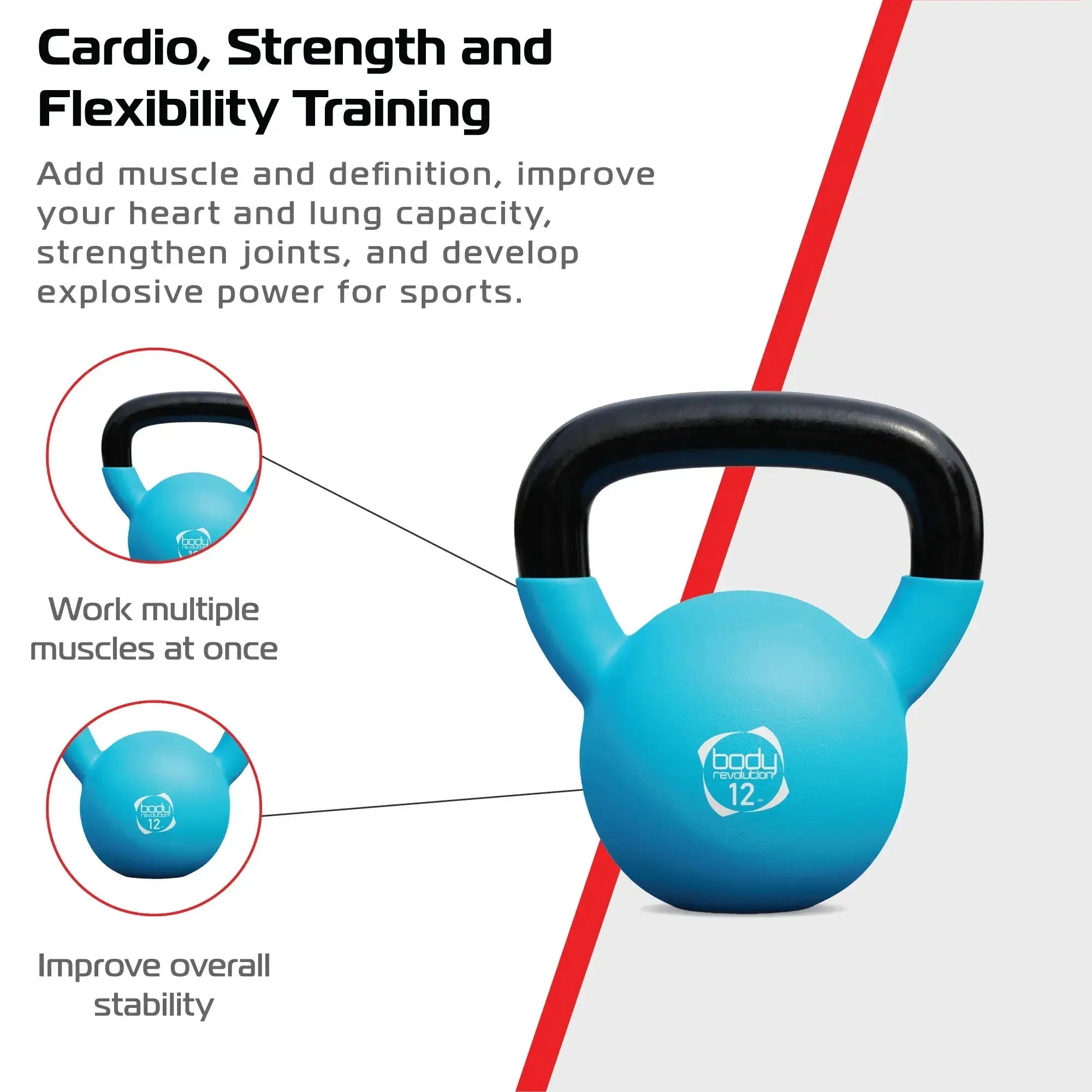 Monster Shop Body Revolution 12kg Neoprene Kettlebells -