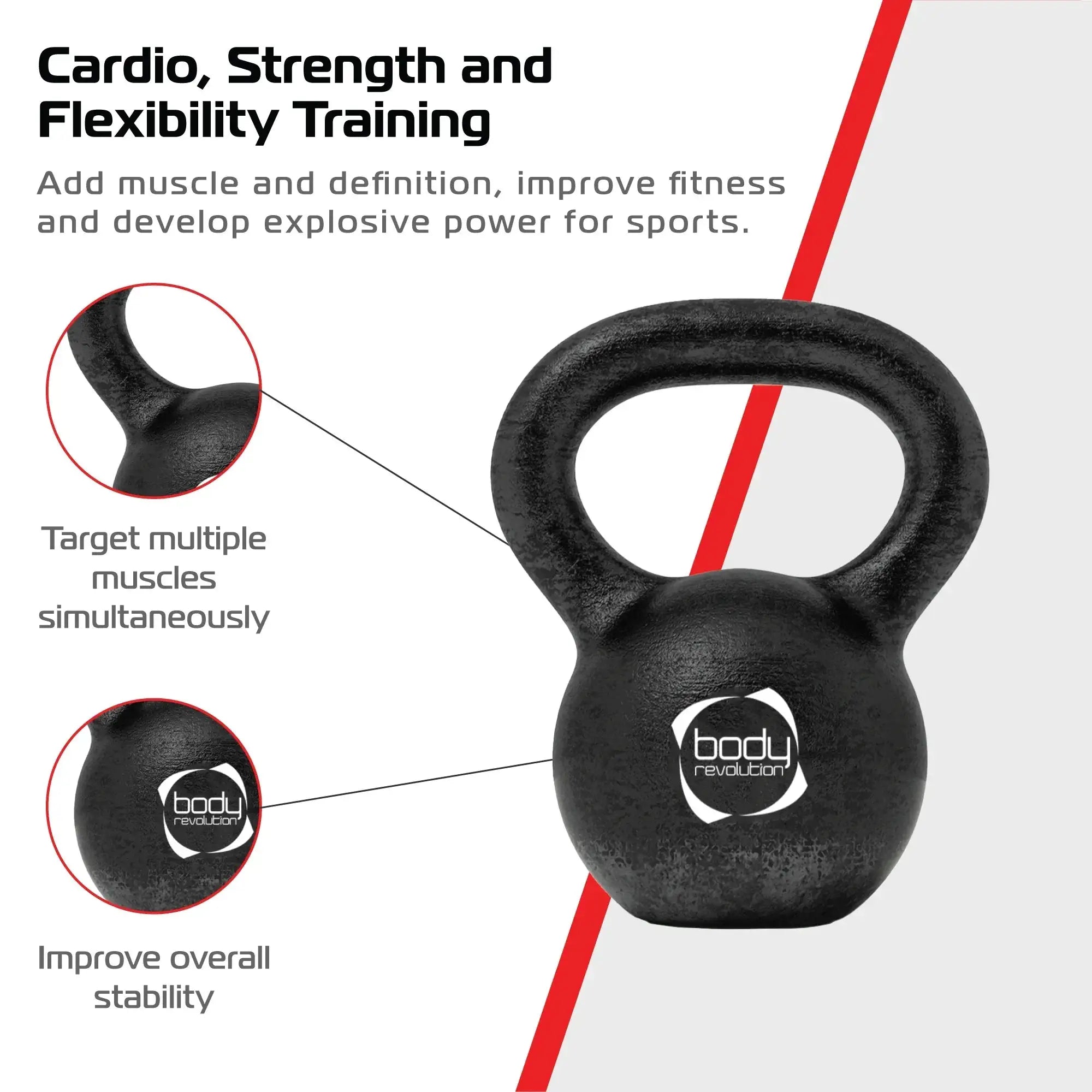 Monster Shop Body Revolution 28 kg Cast Iron Kettlebells -