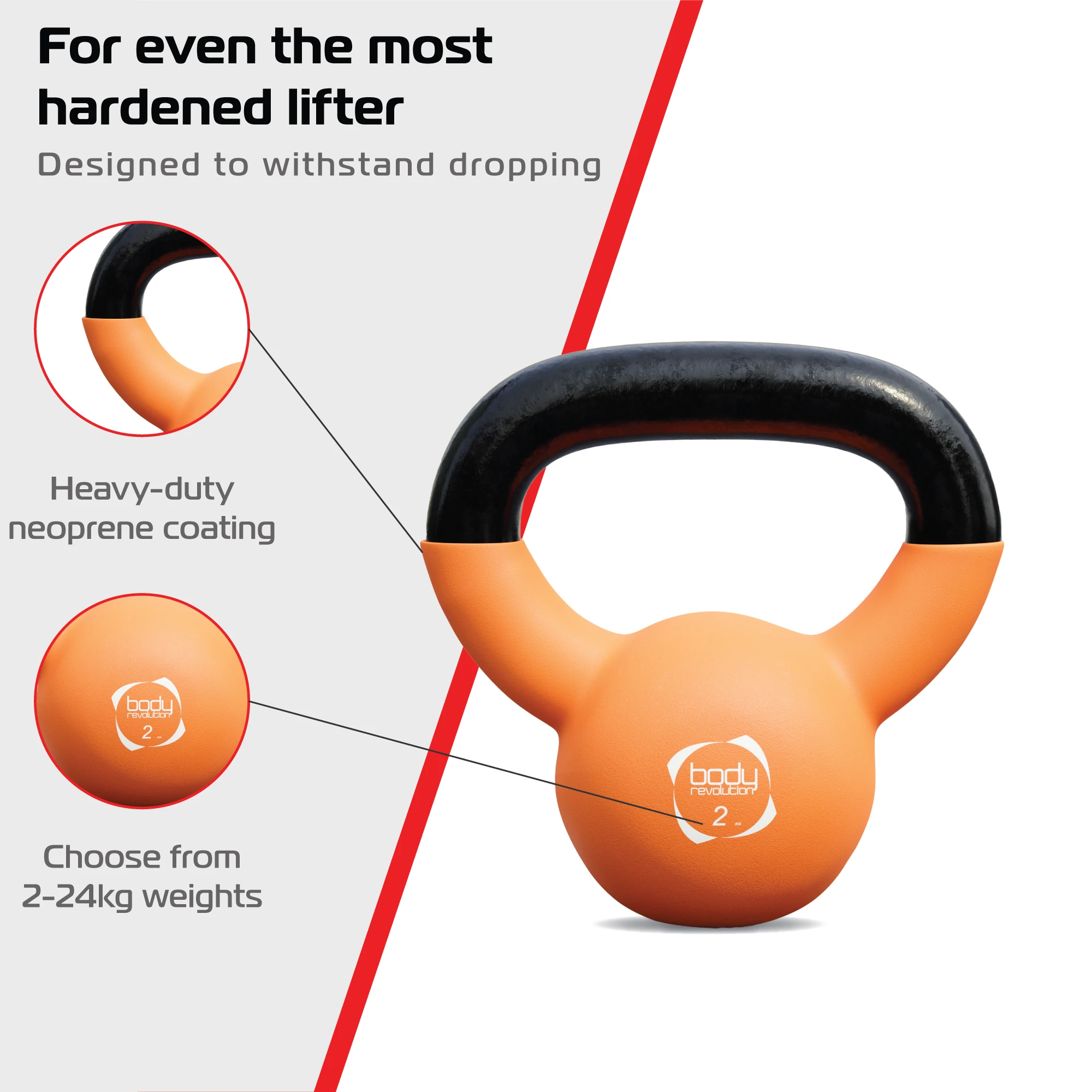 Monster Shop Body Revolution 2kg Neoprene Kettlebells -