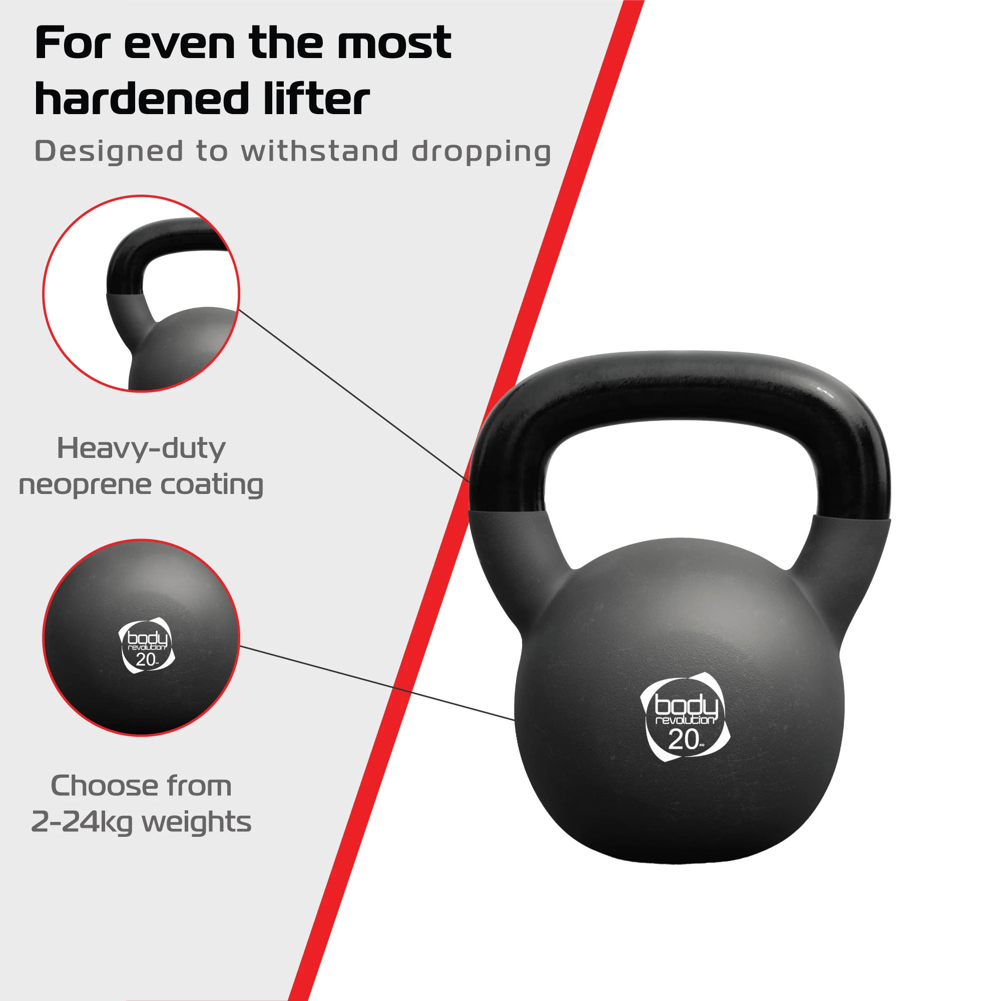 Monster Shop Body Revolution 20kg Neoprene Kettlebells -