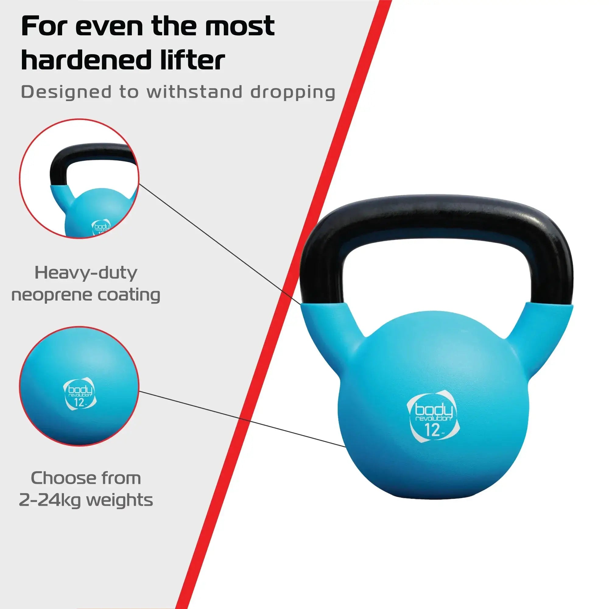 Monster Shop Body Revolution 12kg Neoprene Kettlebells -
