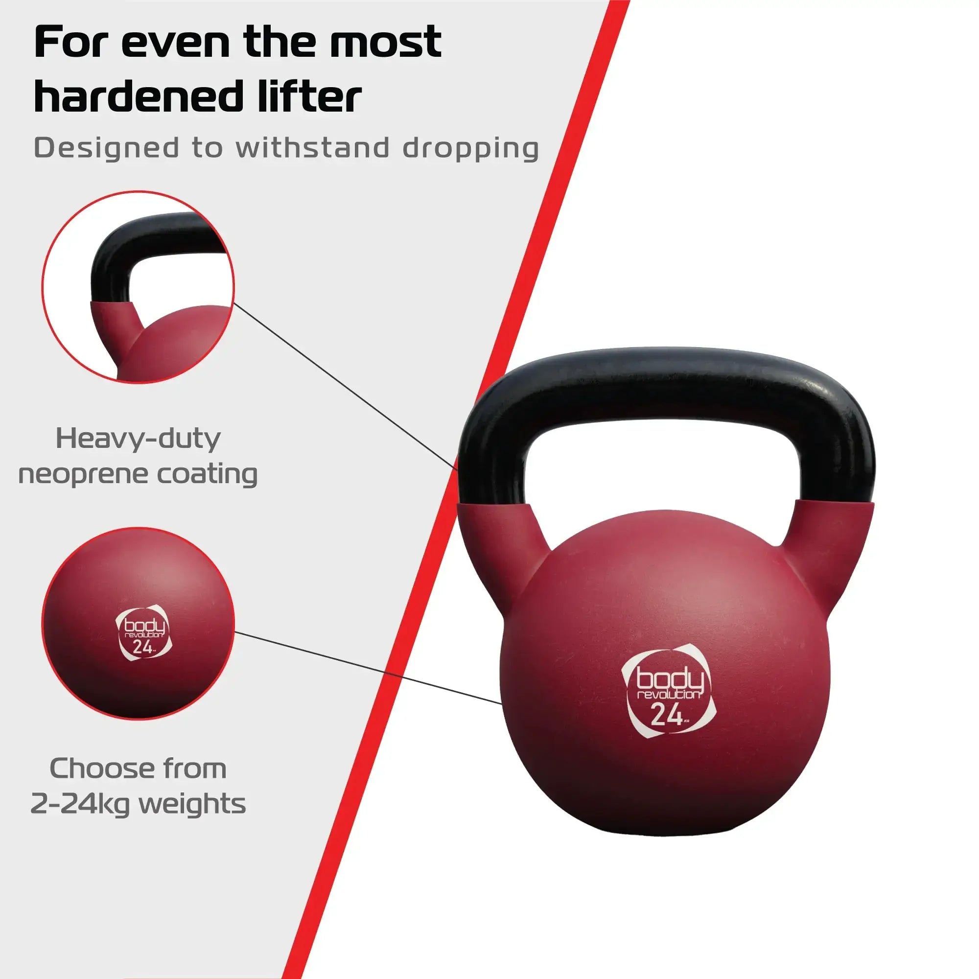 Monster Shop Body Revolution 24kg Neoprene Kettlebells -