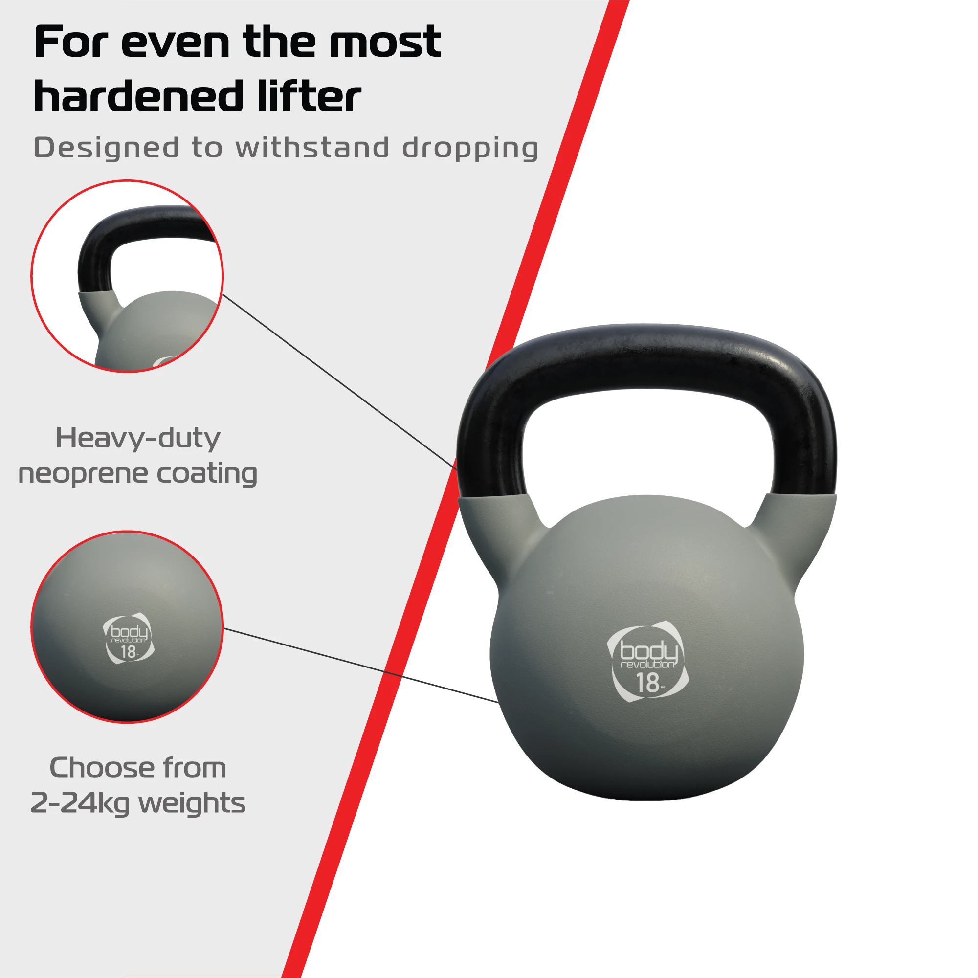 Monster Shop Body Revolution 18kg Neoprene Kettlebells -