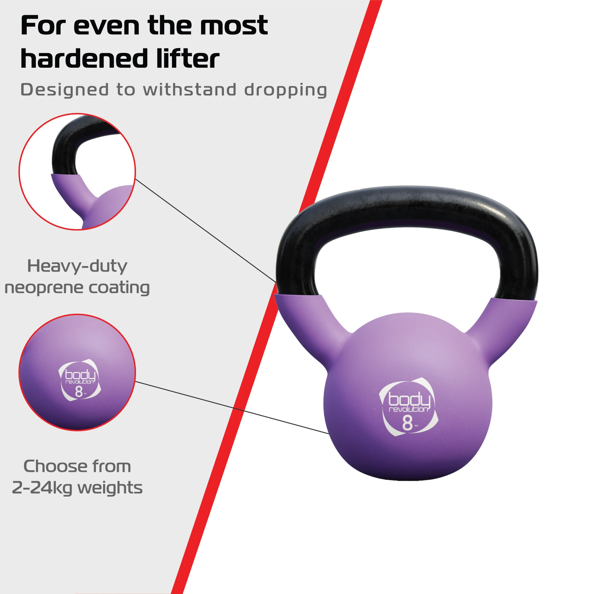Monster Shop Body Revolution 8kg Neoprene Kettlebells -