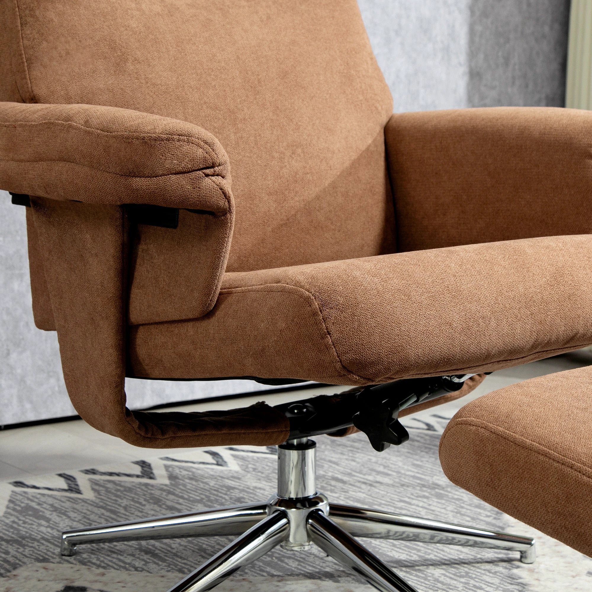 HOMCOM Recliner Chair with Footstool with Adjustable Back by HOMCOM
