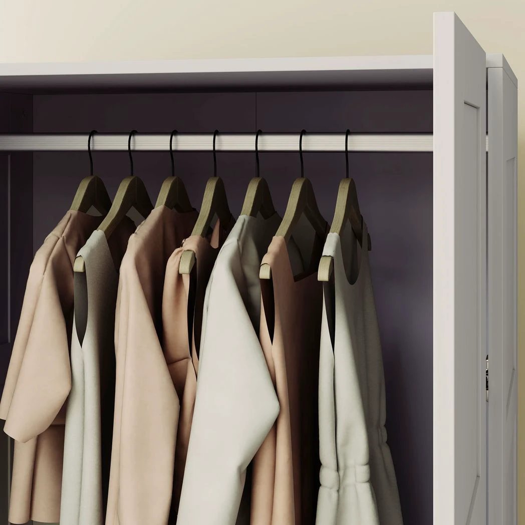 HOMCOM HOMCOM Wardrobe for Bedroom, Double Wardrobe with Hanging Rail - Wardrobe