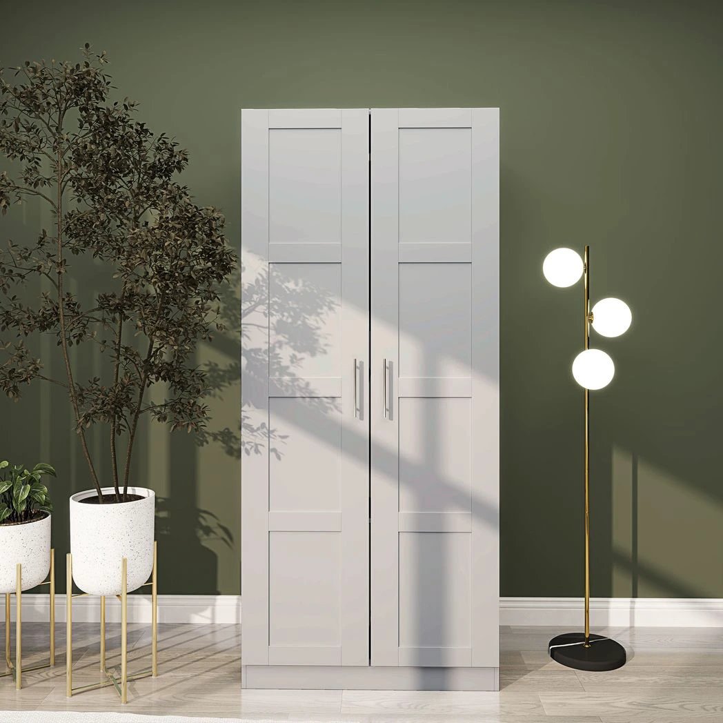 HOMCOM HOMCOM Wardrobe for Bedroom, Double Wardrobe with Hanging Rail - Wardrobe