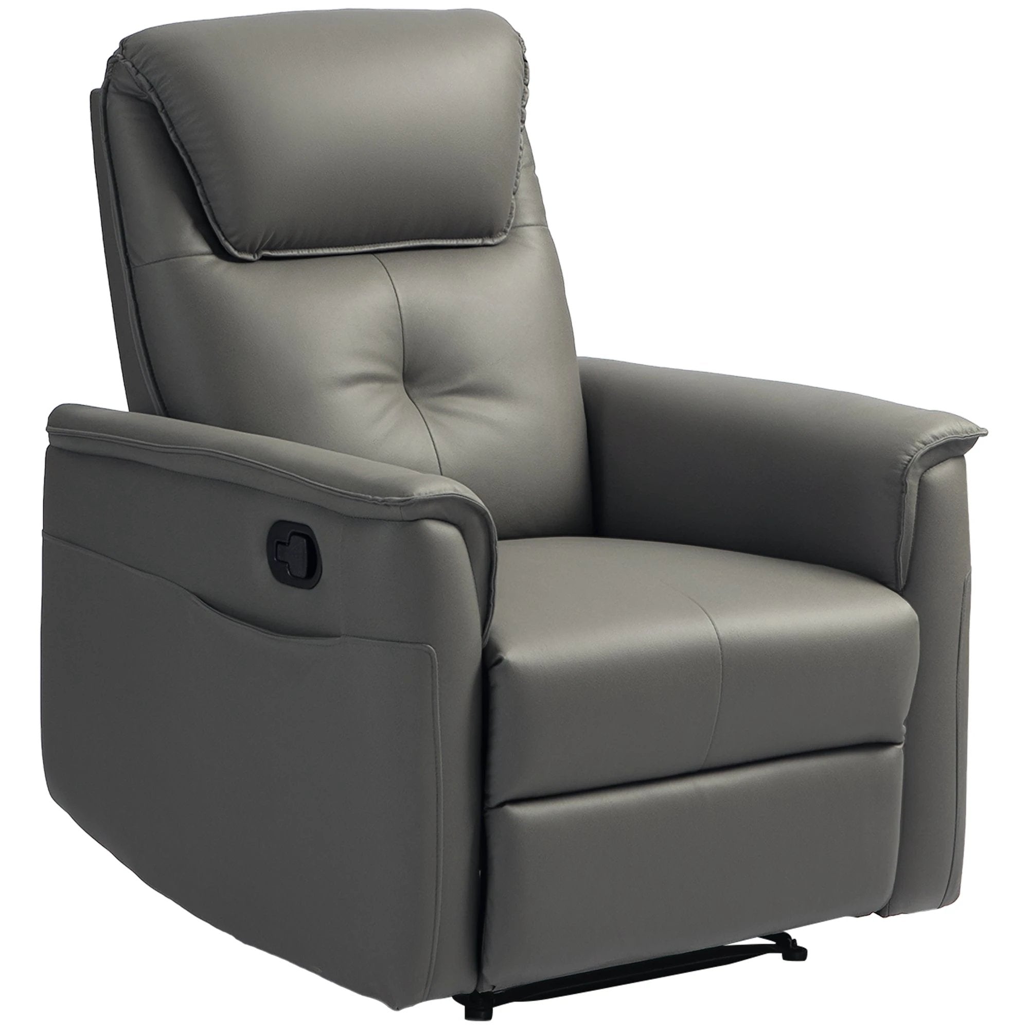 HOMCOM Recliner Armchair with Spring Cushion Adjustable Leg Rest Light Grey by HOMCOM