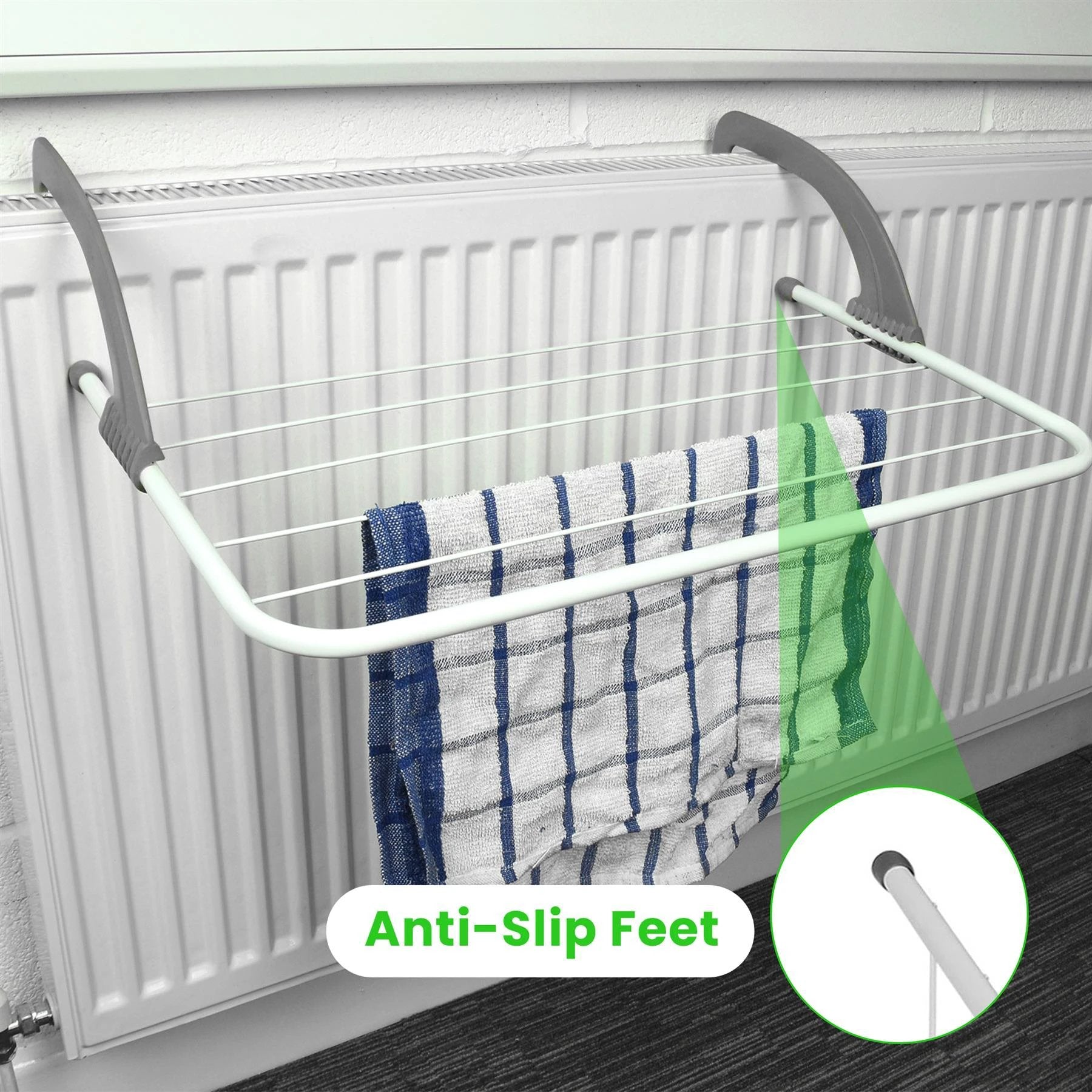 Grey Over Radiator Clothes Airer 2-Pack 5Bar Home - Radiator