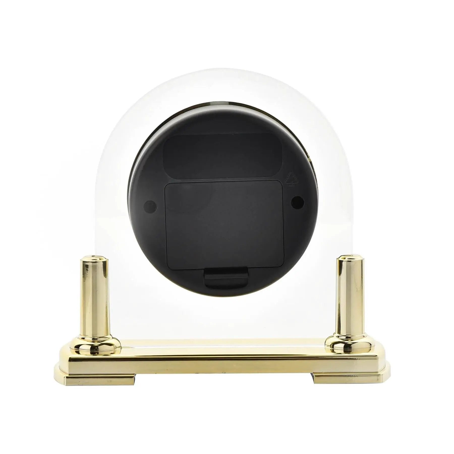 Widdop Wm.Widdop Glass Mantel Clock 2 Tone Dial Gold Stand - Clock