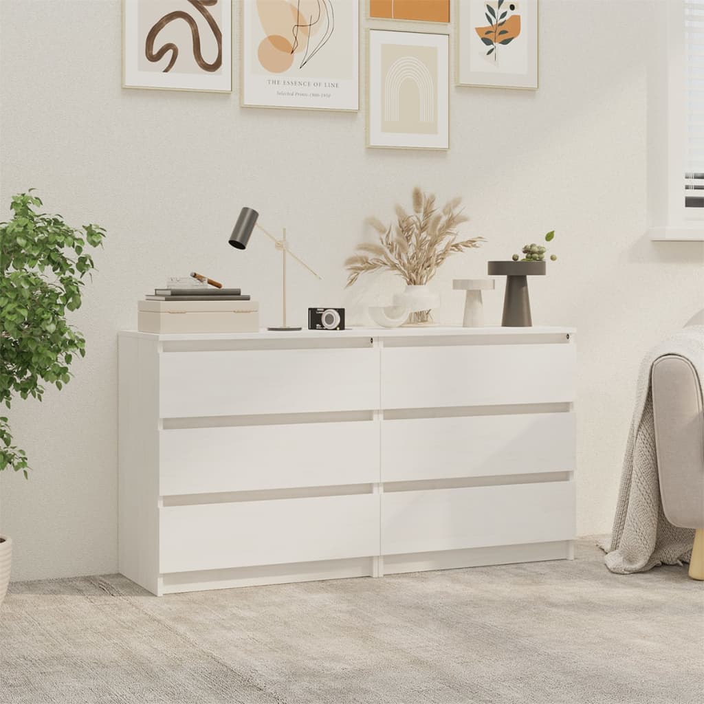 vidaXL Bedside Cabinets 2 pcs 60x36x64 cm Solid Pinewood - Bedside Table