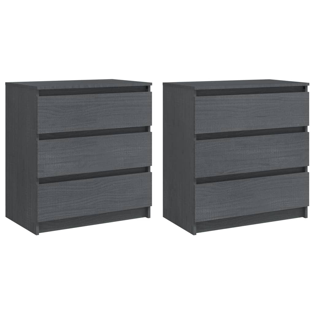 Bedside Cabinets 2 pcs 60x36x64 cm Solid Pinewood by vidaXL