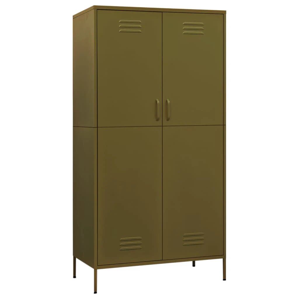 vidaXL Wardrobe Olive Green 90x50x180 cm Steel by vidaXL