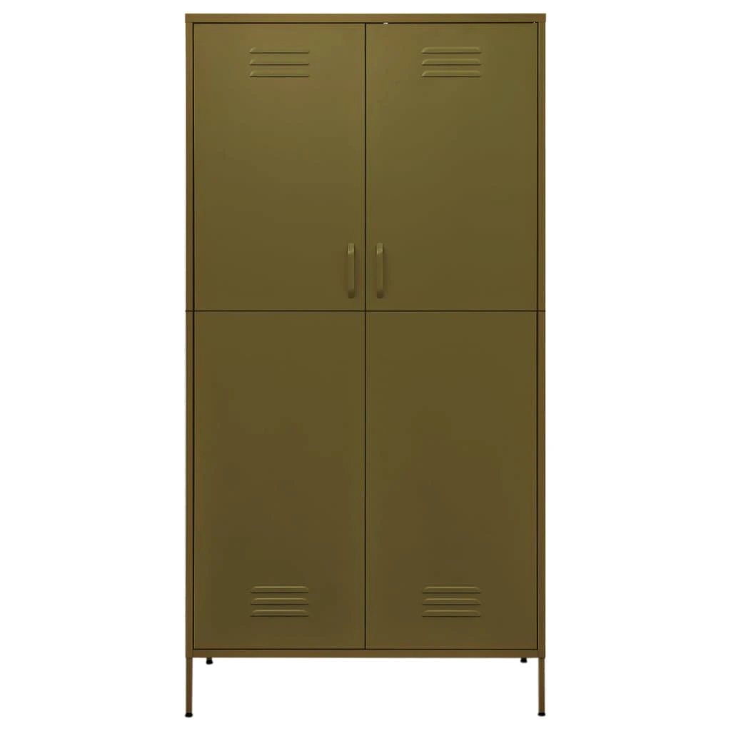 vidaXL Wardrobe Olive Green 90x50x180 cm Steel by vidaXL