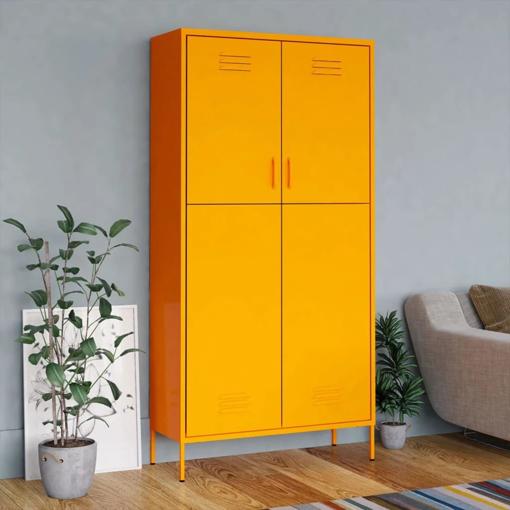 vidaXL vidaXL Wardrobe Olive Green 90x50x180 cm Steel - Wardrobe
