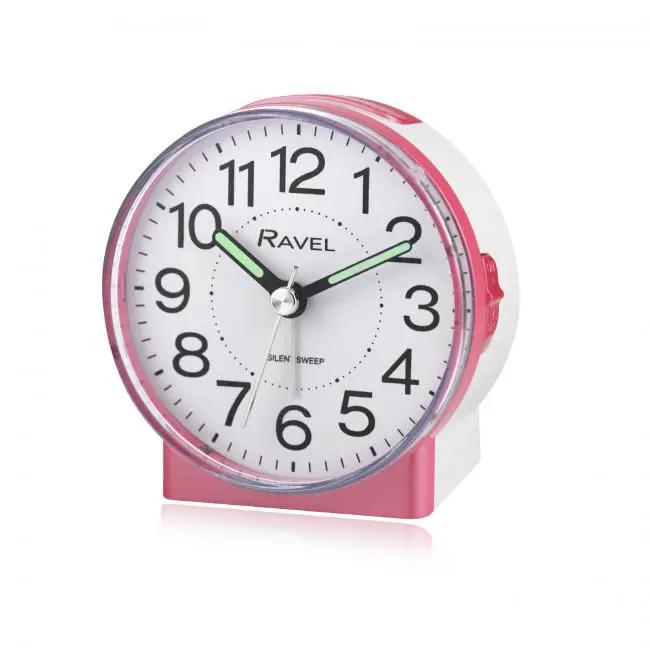 Ravel Ravel Round Mid Sized Bedside Quartz Alarm Clock - Pink RC039.5 - Clock