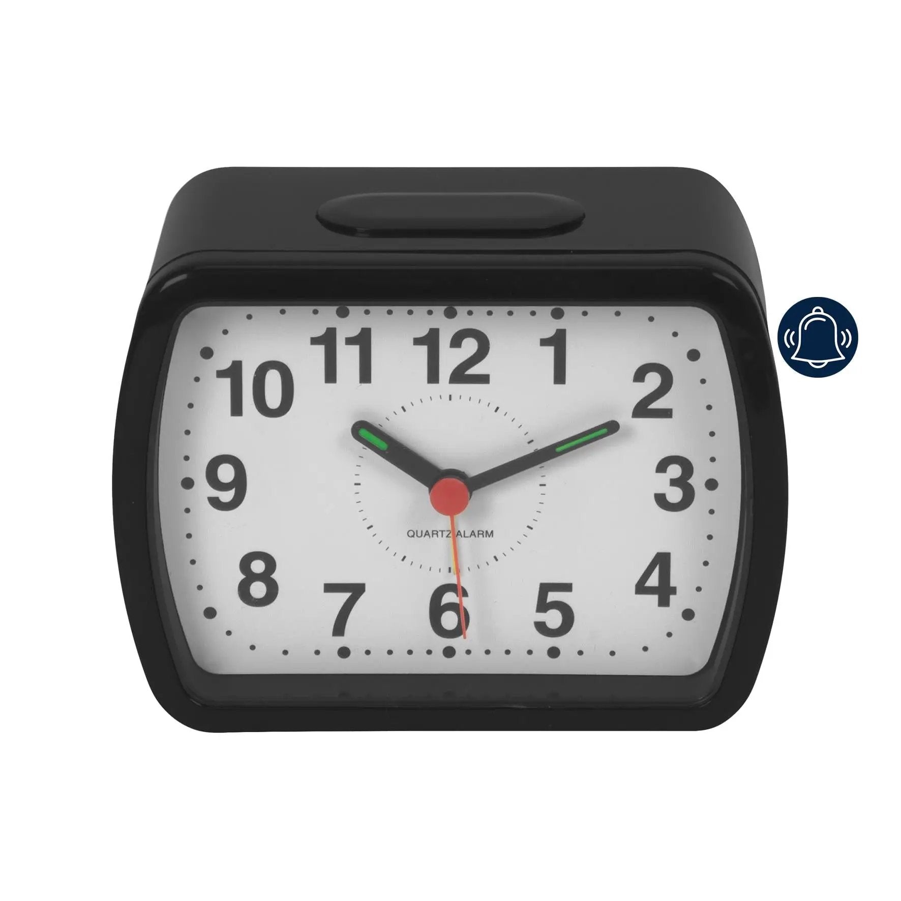Widdop Wm.Widdop Qtz Alarm Clock Bell Oblong Blk/Green Dial 5184B - Clock