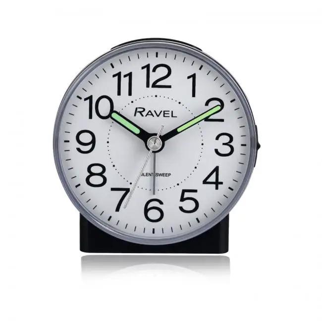 Ravel Ravel Round Mid Sized Bedside Quartz Alarm Clock - Black RC039.3 - Clock