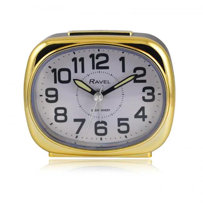 Ravel Ravel Small sized pillow shaped Bedside Quartz Alarm Clock - Black / Gold RC040.32 - Clock