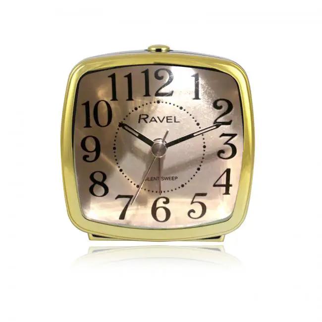 Ravel Ravel Retro Styled Small Size Bedside Quartz Alarm Clock - Black / Gold RC041.32 - Clock