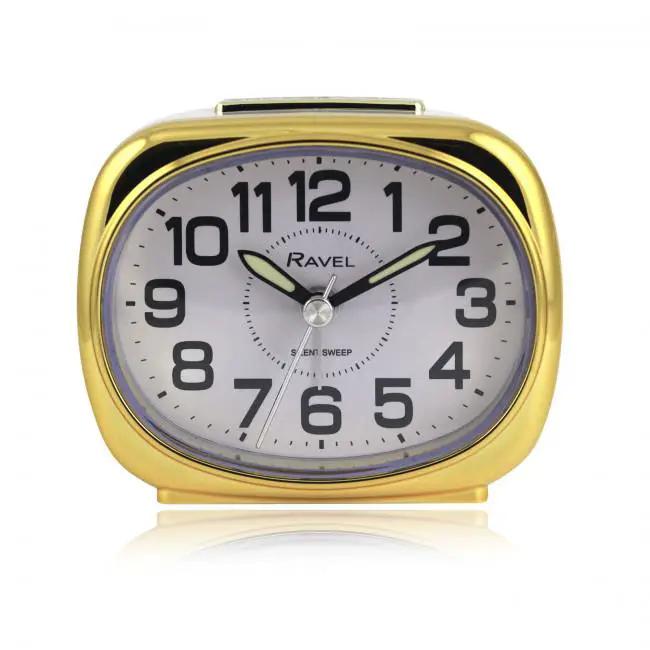 Ravel Ravel Small sized pillow shaped Bedside Quartz Alarm Clock - White / Gold RC040.42 - Clock