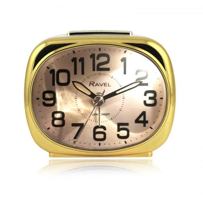 Ravel Ravel Small sized pillow shaped Bedside Quartz Alarm Clock - White / Gold RC040.42 - Clock