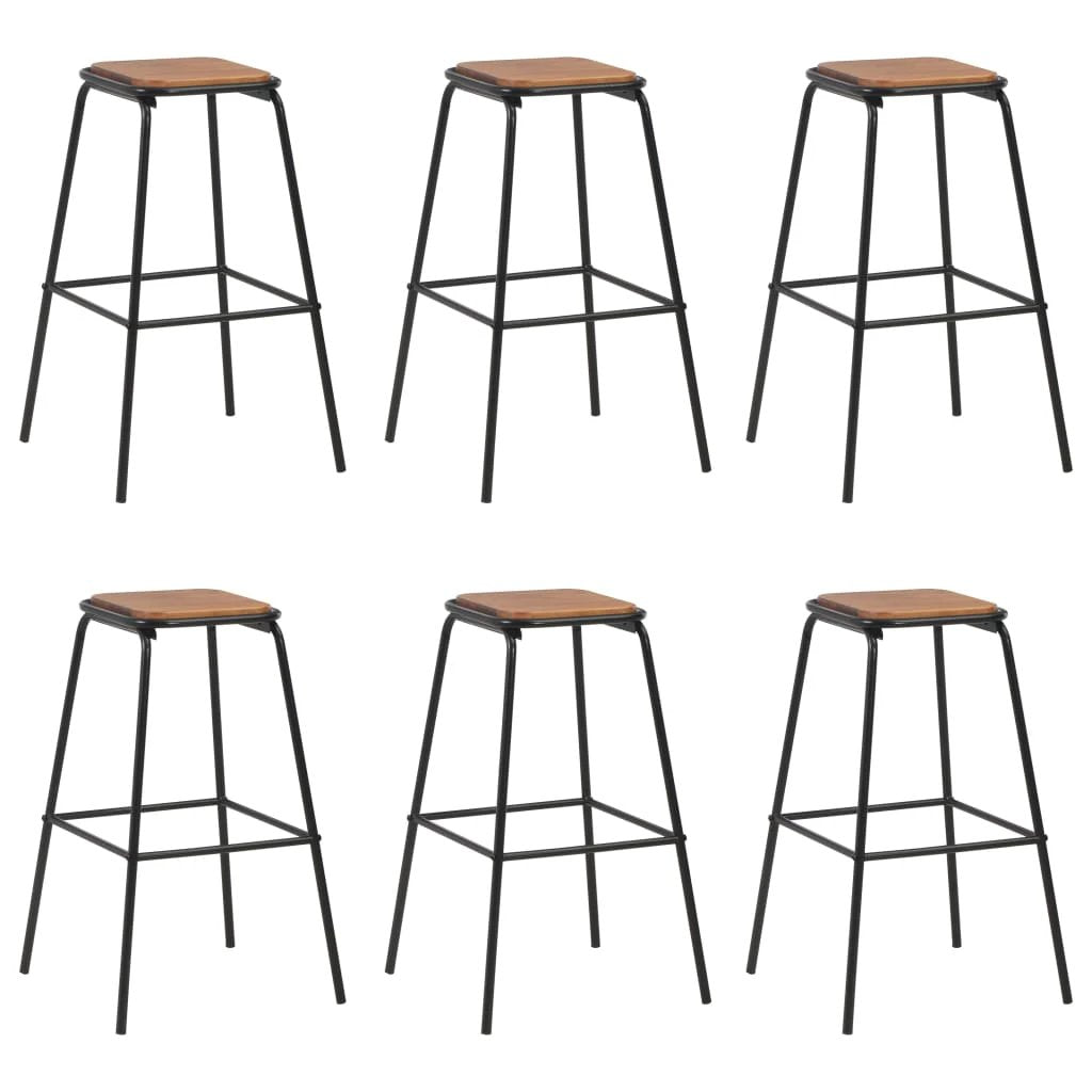 vidaXL VidaXL Bar Stools 4 Pcs Black Pinewood Seats For Kitchen - Bar Stool