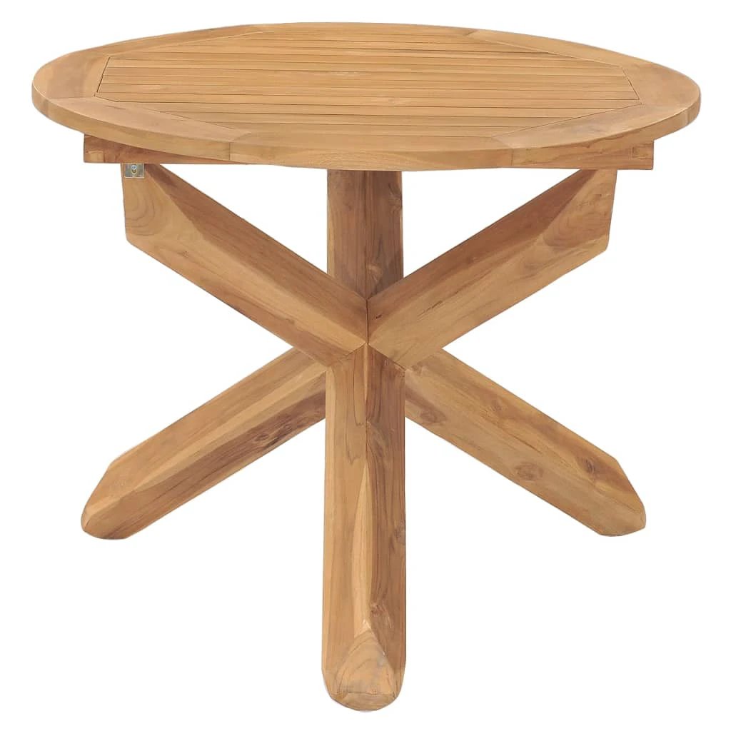 vidaXL vidaXL Garden Dining Table Ø90x75 cm Solid Teak Wood - Garden Table
