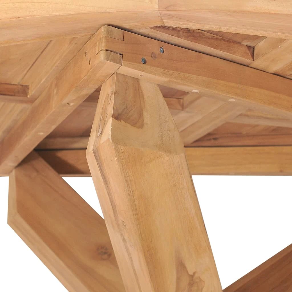 vidaXL Garden Dining Table Ø90x75 cm Solid Teak Wood by vidaXL