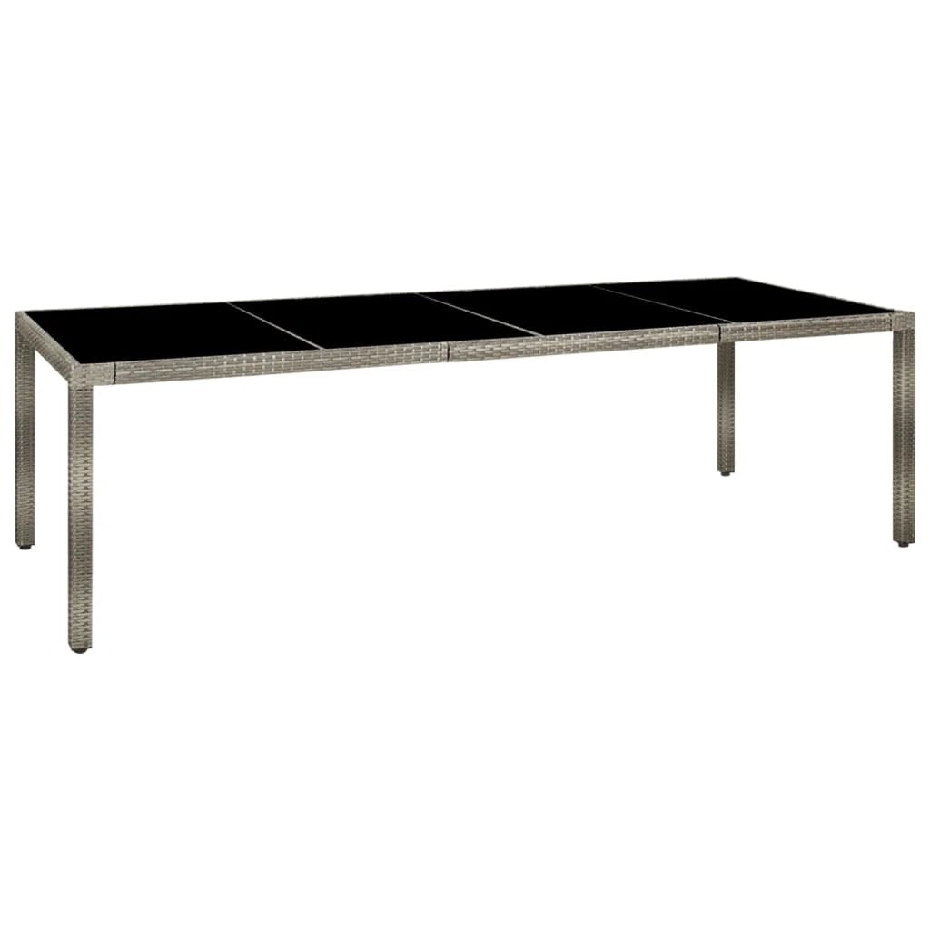 vidaXL Garden Table White 250x100x75 cm Poly Rattan and Tempered Glass by vidaXL
