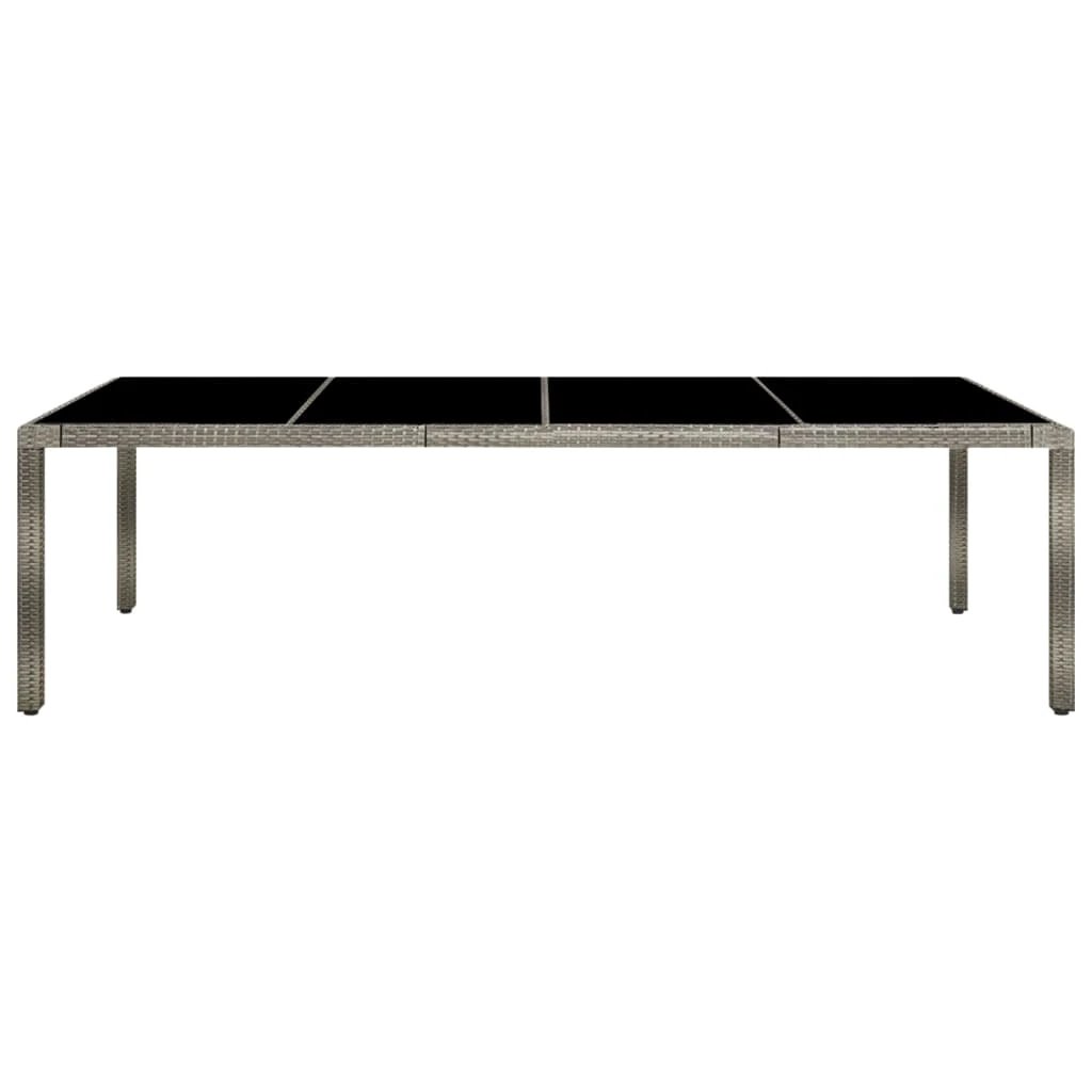 vidaXL Garden Table White 250x100x75 cm Poly Rattan and Tempered Glass by vidaXL