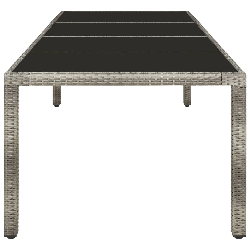vidaXL Garden Table White 250x100x75 cm Poly Rattan and Tempered Glass by vidaXL
