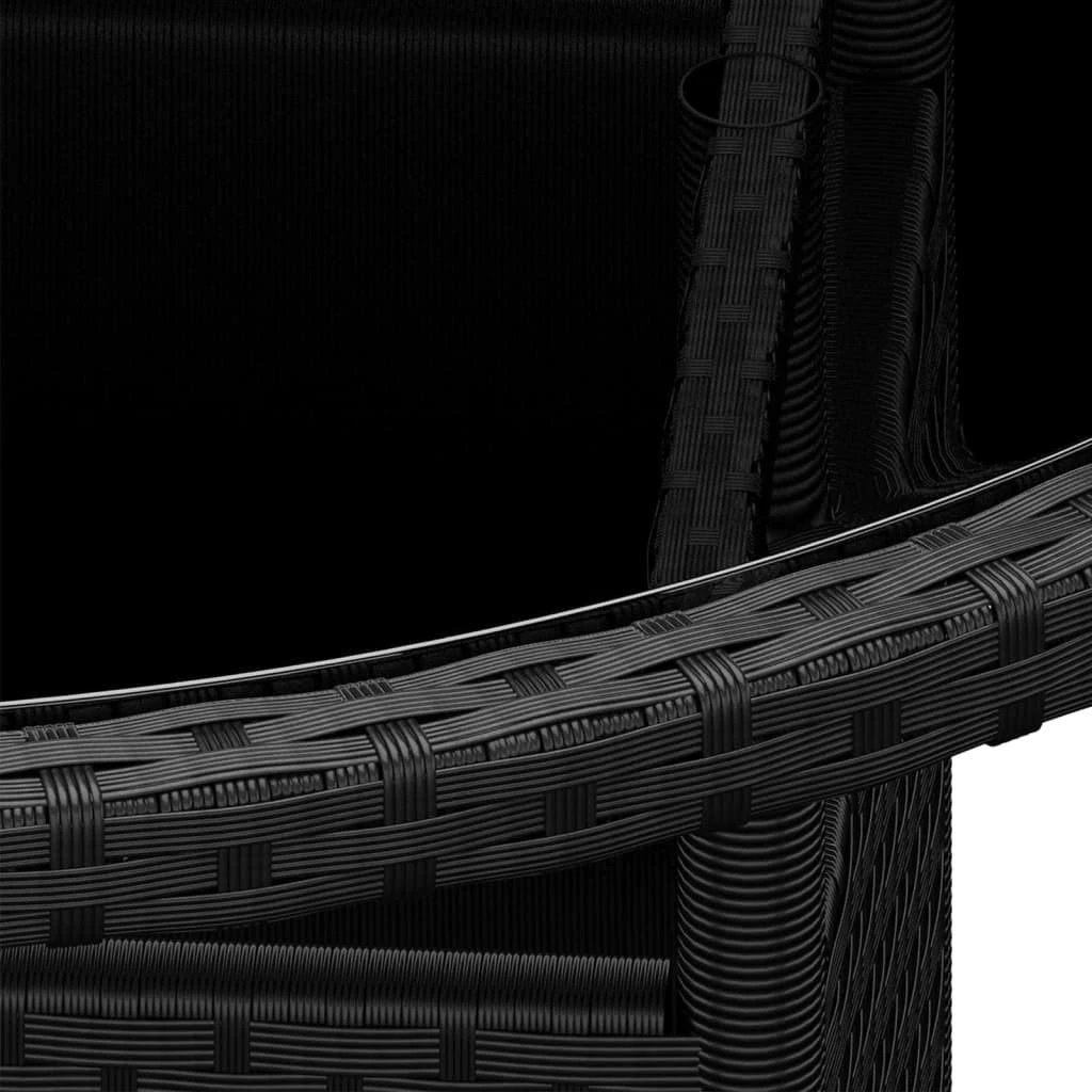 vidaXL Garden Table Ø80x75 cm Tempered Glass and Poly Rattan Black by vidaXL