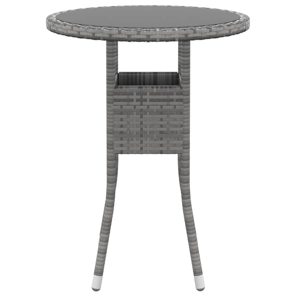 vidaXL Garden Table Ø60x75 cm Tempered Glass and Poly Rattan Black by vidaXL