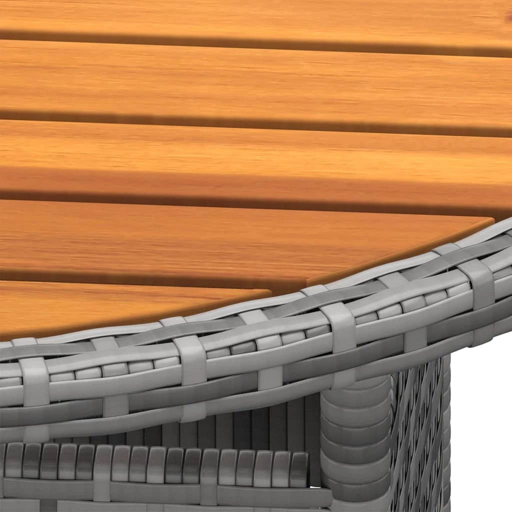 vidaXL Garden Table Ø80x75 cm Acacia Wood and Poly Rattan Black by vidaXL