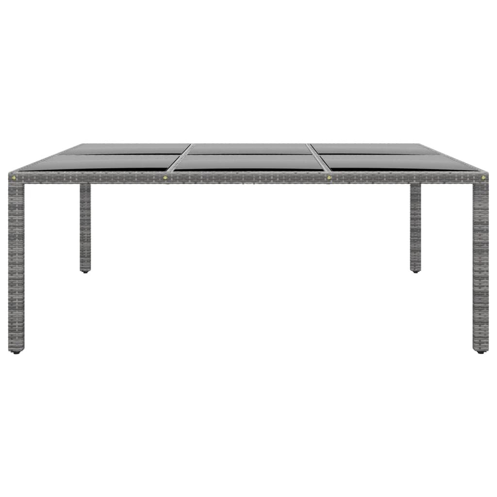vidaXL Garden Table 200x150x75 cm Tempered Glass and Poly Rattan Black by vidaXL