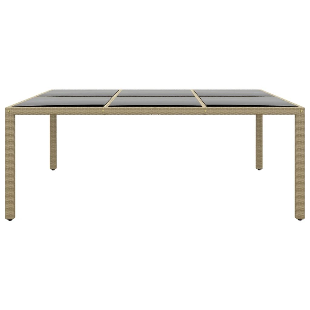 vidaXL Garden Table 200x150x75 cm Tempered Glass and Poly Rattan Black by vidaXL