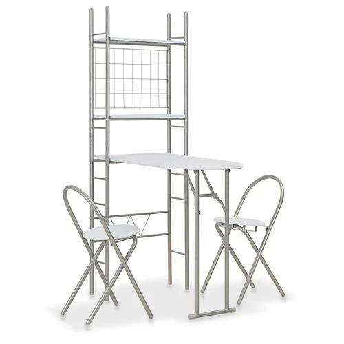 vidaXL vidaXL 3 Piece Folding Dining Set with Storage Rack for Space-Saving Solutions in Homes and Restaurants -