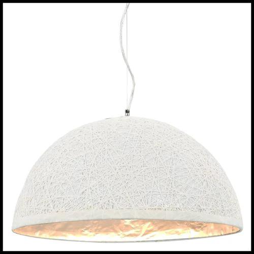 vidaXL Pendant Lamp White and Silver Ø50 cm E27 by vidaXL