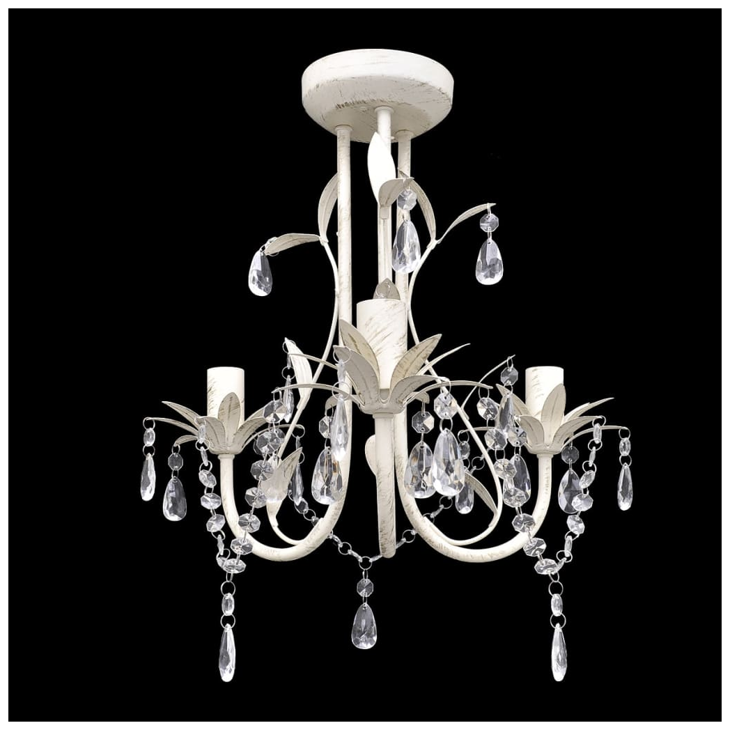 vidaXL Crystal Pendant Lights 2pcs White Dining by vidaXL