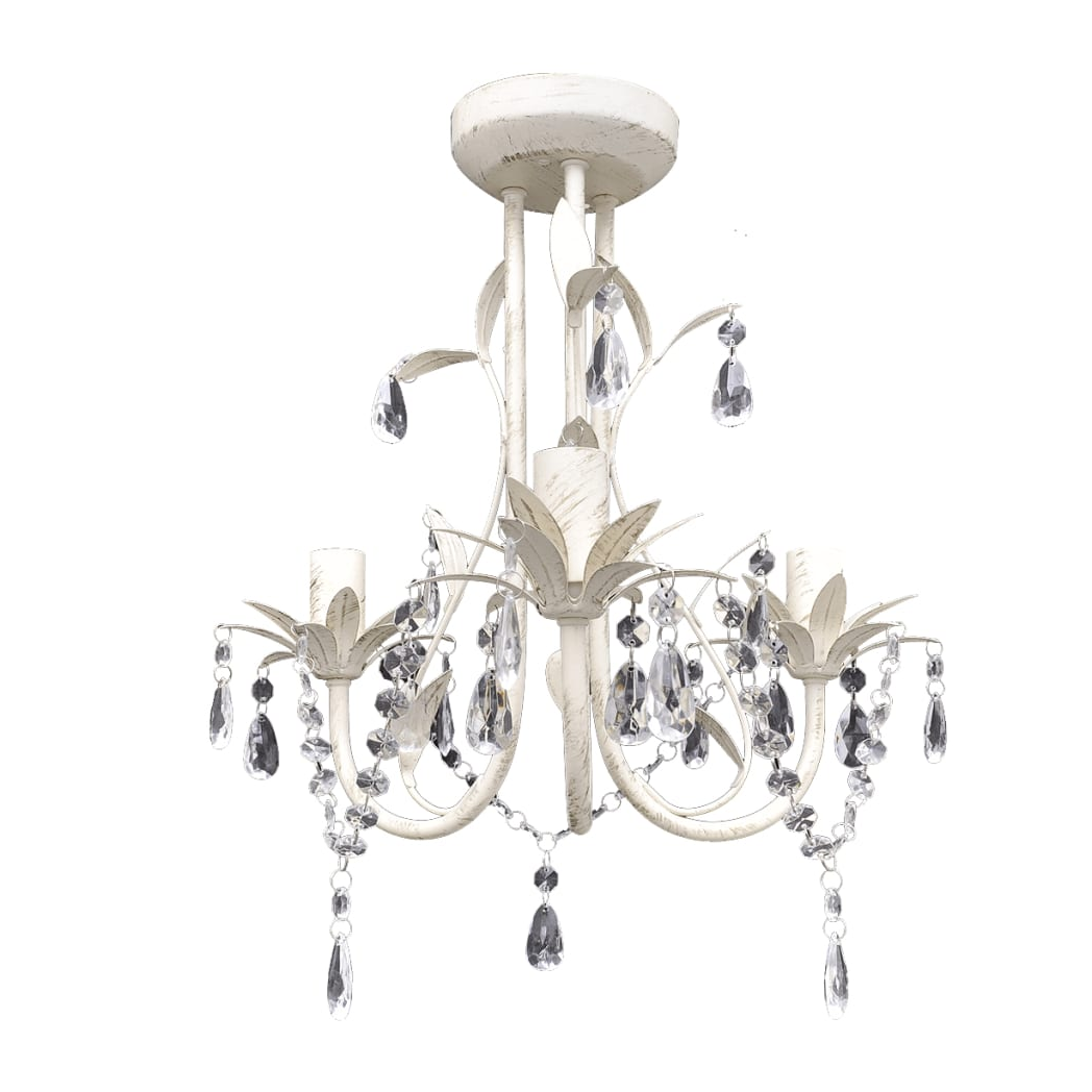 vidaXL Crystal Pendant Lights 2pcs White Dining by vidaXL