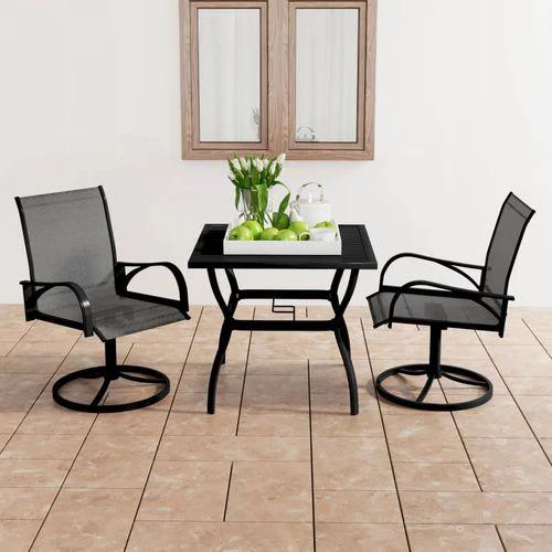 vidaXL vidaXL 3 Piece Garden Dining Set with Powder-Coated Steel Frame and Breathable Textilene Fabric for Outdoor Entertaining - Garden Set