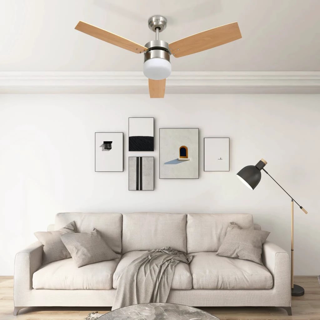 vidaXL Ceiling Fan 108 cm Light Remote LivingRoom by vidaXL