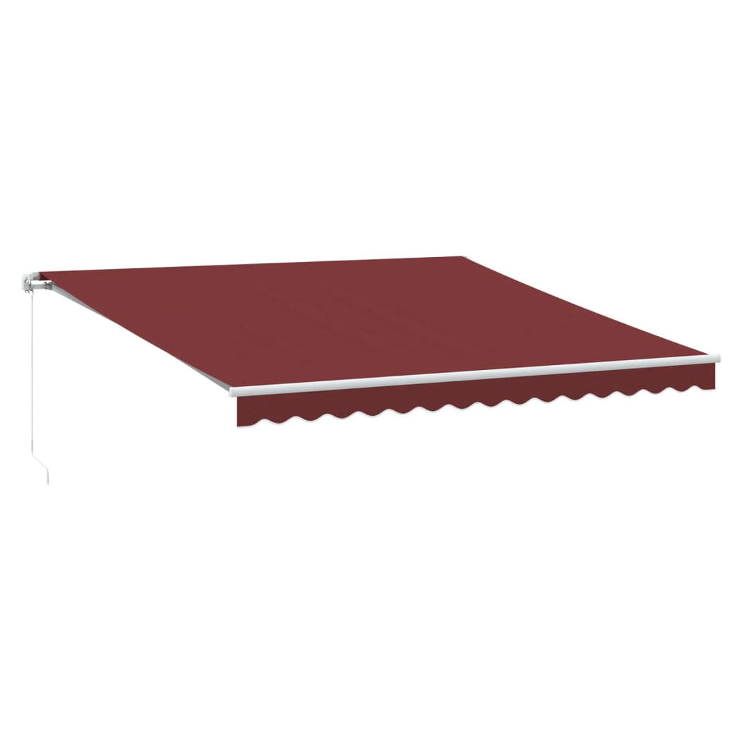 VidaXL Manual Retractable Awning 400x350 Burgundy UV Resistant Patio Shade For Outdoors by vidaXL