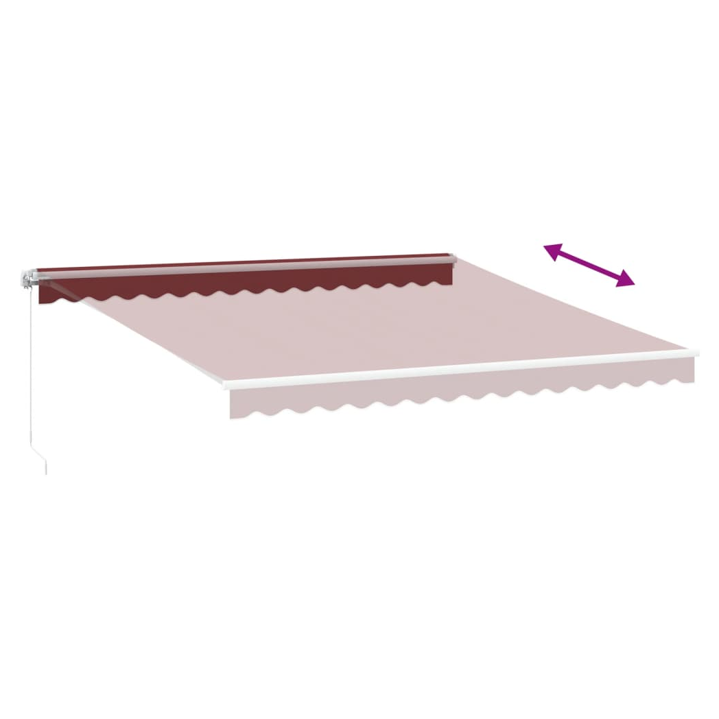 VidaXL Manual Retractable Awning 400x350 Burgundy UV Resistant Patio Shade For Outdoors by vidaXL