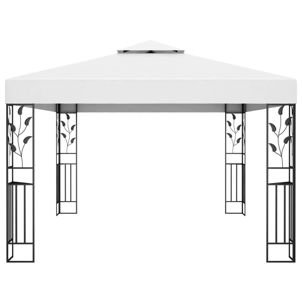vidaXL vidaXL Gazebo with Double Roof&LED String Lights 3x4 m White - Gazebos